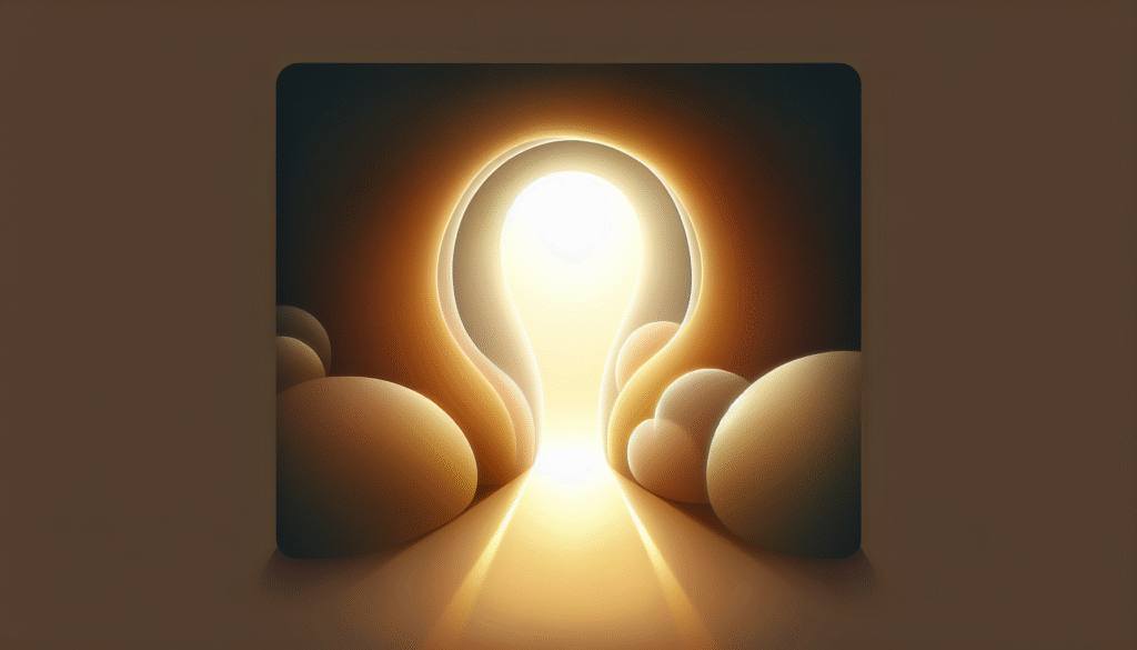 Image abstraite qui symbolise le cheminement intérieur vers un espace lumineux et de mieux-être